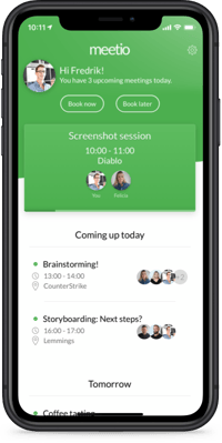 Meetio Personal phone app calendar view