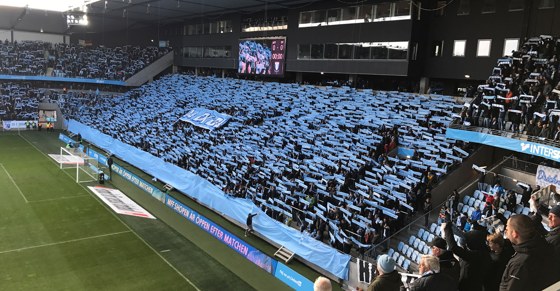 Malmö FF football supporters during a game