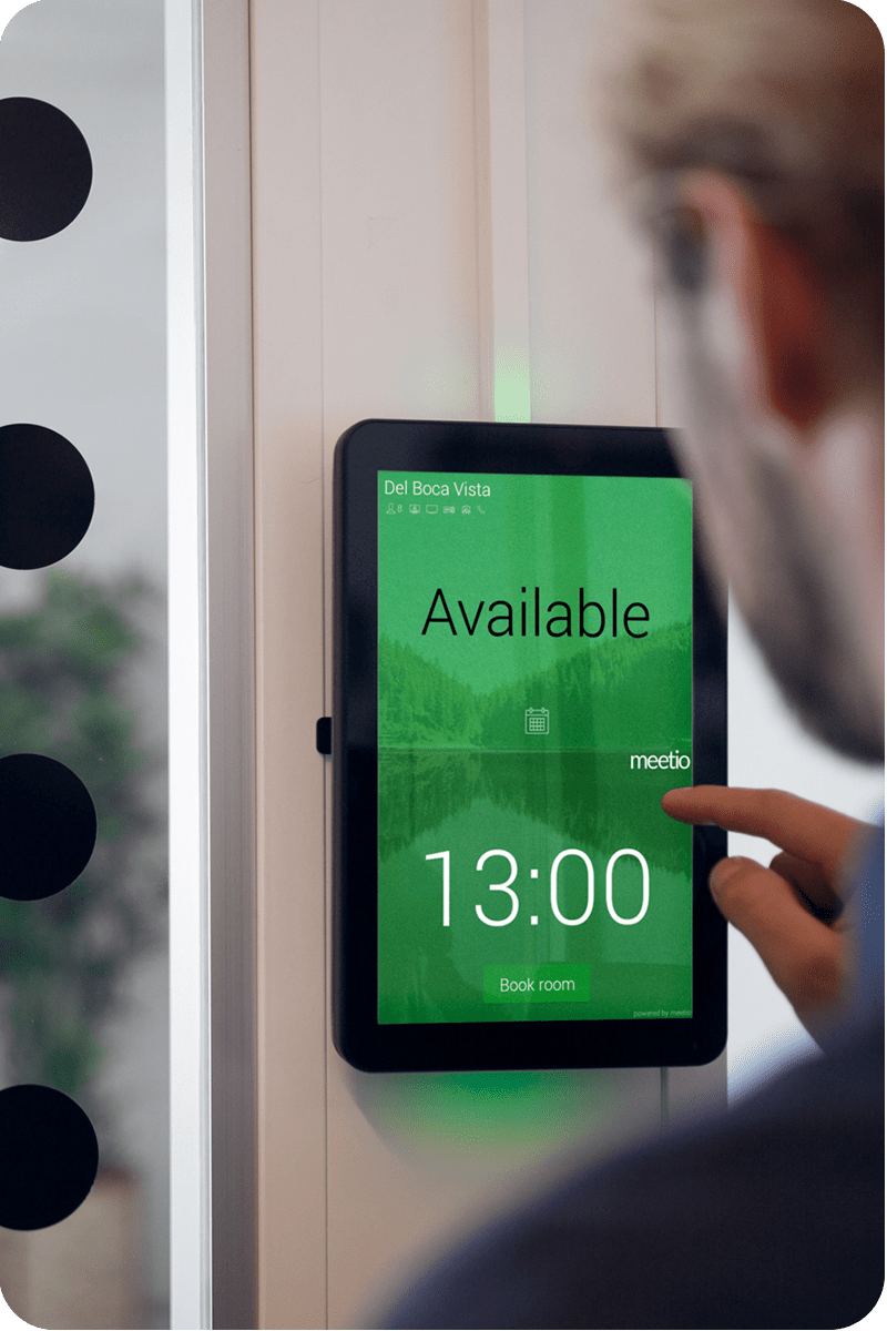 Booking a meeting room on a Meetio Room display