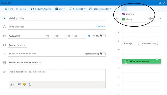 Meetio Outlook plugin