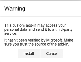 Outlook add-in installation