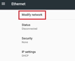 ethernet modify network