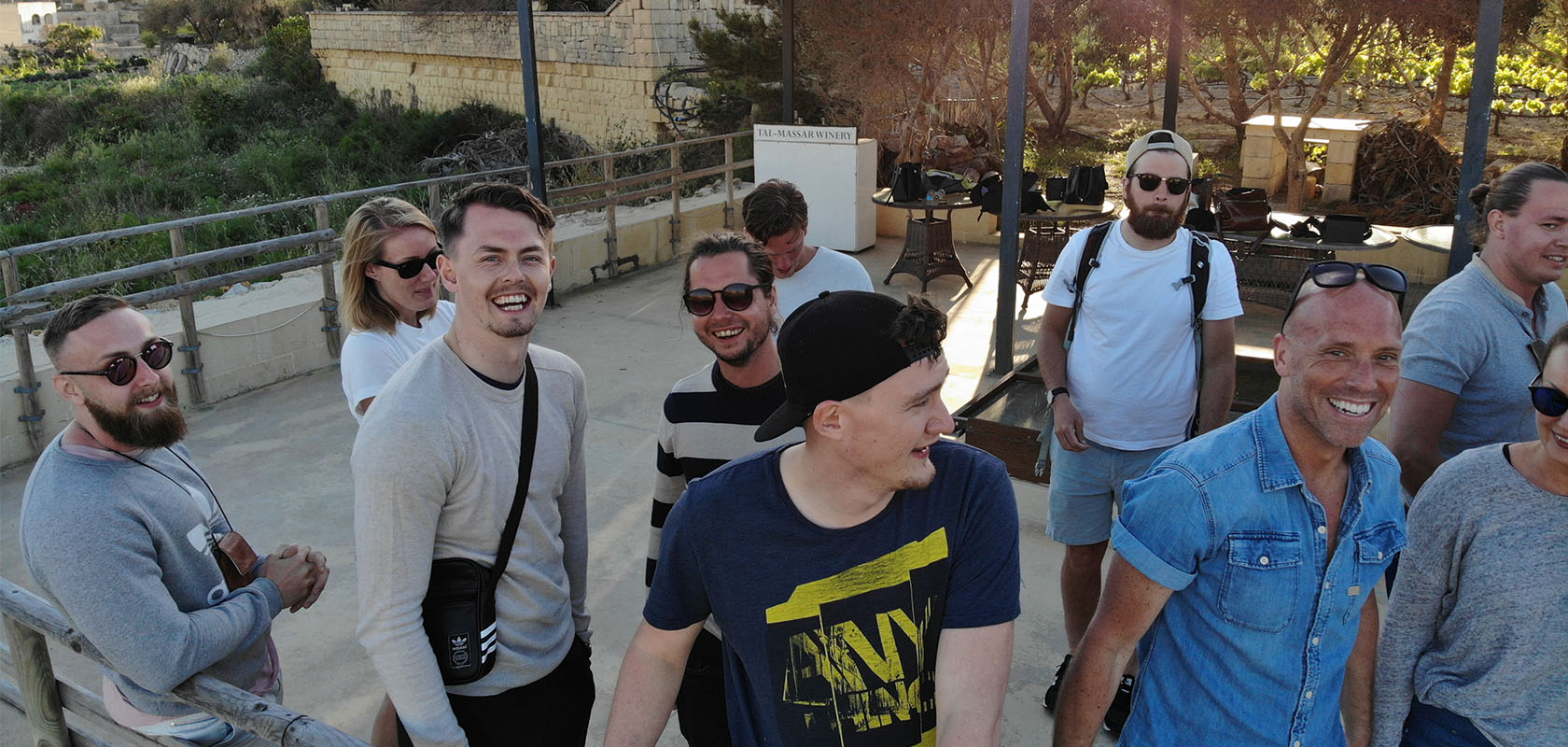 Meetio team at wine yard on Malta