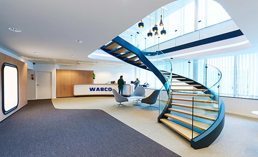 Reception at Wabco HQ and a big staircase