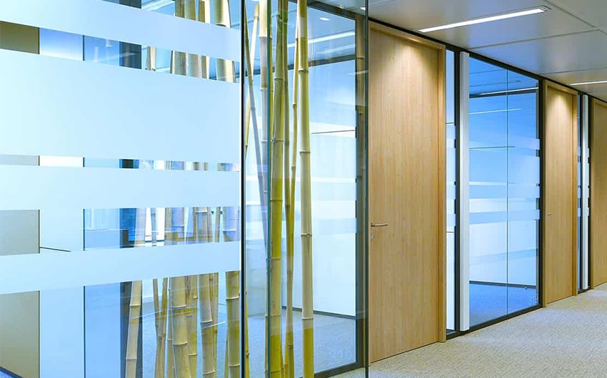 Meeting rooms with glass walls at Wabco