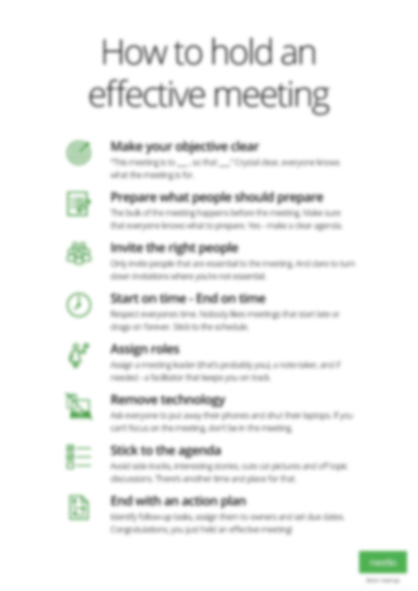 Effective meetings poster blurred